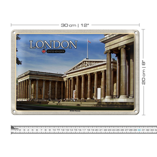 Blechschild Städte British Museum London England 30x20cm