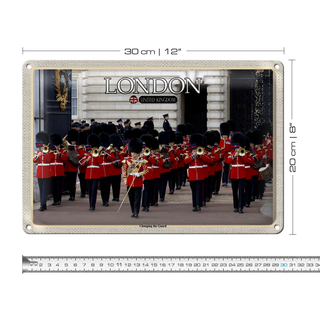 Blechschild Städte Changingt the Guard London 30x20cm