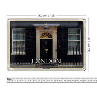 Blechschild Städte England UK Downing Street 10 30x20cm