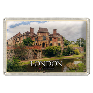 Blechschild Städte London UK Eltham Palace River 30x20cm