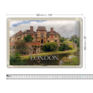 Blechschild Städte London UK Eltham Palace River 30x20cm