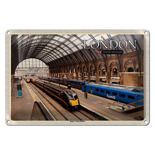 Blechschild Städte London UK King`s Cross Station 30x20cm
