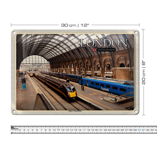 Blechschild Städte London UK King`s Cross Station 30x20cm