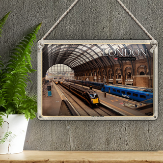 Blechschild Städte London UK King`s Cross Station 30x20cm