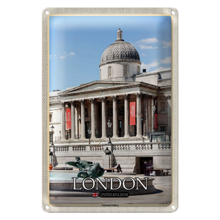 Blechschild Städte London England UK National Gallery 20x30cm