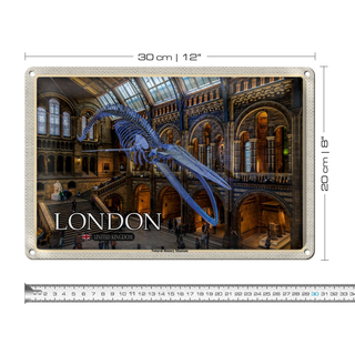 Blechschild Städte London Natural History Museum 30x20cm