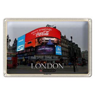 Blechschild Städte London Piccadilly Circus UK England 30x20cm