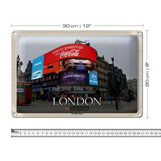 Blechschild Städte London Piccadilly Circus UK England 30x20cm