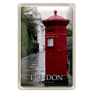 Blechschild Städte London England UK Post Box 20x30cm