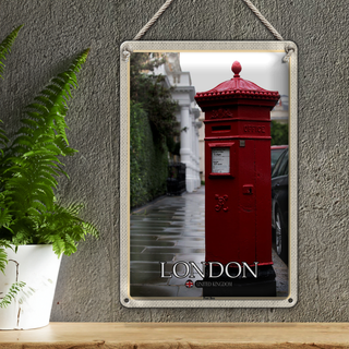 Blechschild Städte London England UK Post Box 20x30cm