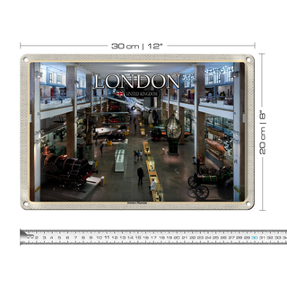 Blechschild Städte London England UK Science Museum 30x20cm