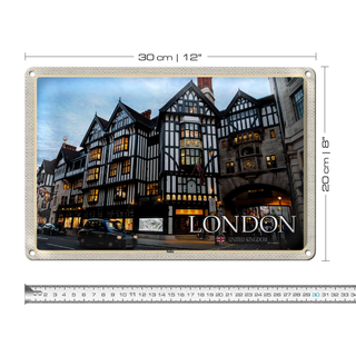 Blechschild Städte Soho London United Kingdom 30x20cm