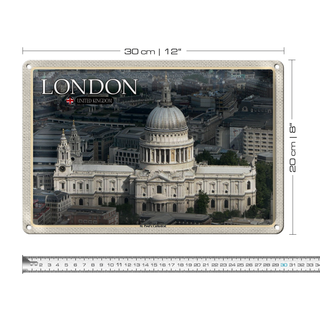 Blechschild Städte St. Paul´s Cathedral London UK 30x20cm