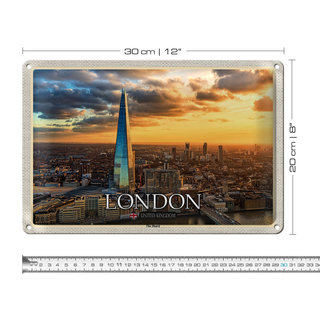 Blechschild Städte The Shard London England UK 30x20cm