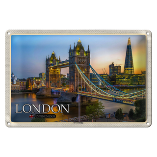 Blechschild Städte Tower Bridge London UK England 30x20cm