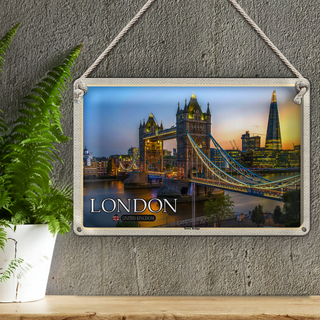 Blechschild Städte Tower Bridge London UK England 30x20cm