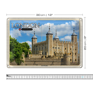 Blechschild Städte Tower of London United Kingdom 30x20cm