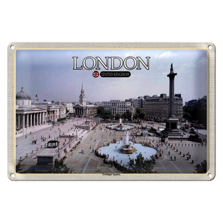 Blechschild Städte Trafalgar Square London UK 30x20cm