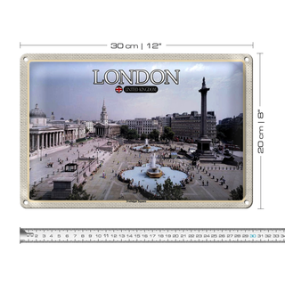 Blechschild Städte Trafalgar Square London UK 30x20cm