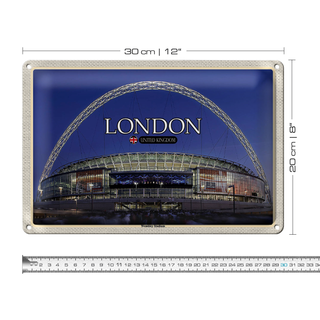 Blechschild Städte Wembley Stadium London England 30x20cm