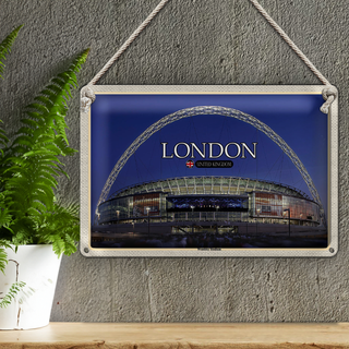 Blechschild Städte Wembley Stadium London England 30x20cm