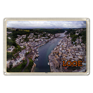 Blechschild Städte Looe Enlgand United Kingdom Town 30x20cm