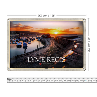 Blechschild Städte Lyme Regis Harbour Enlgand UK 30x20cm