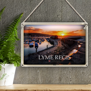Blechschild Städte Lyme Regis Harbour Enlgand UK 30x20cm