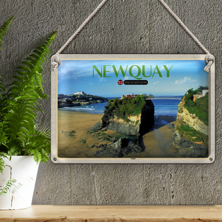 Blechschild Städte Newquay Coast United Kingdom 30x20cm