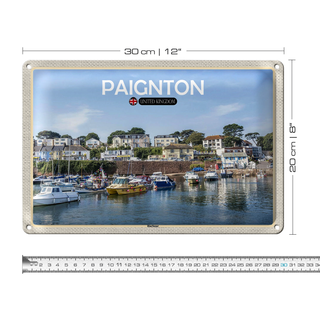 Blechschild Städte Paignton Harbour UK England 30x20cm