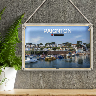 Blechschild Städte Paignton Harbour UK England 30x20cm