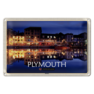 Blechschild Städte Plymouth Harbour England UK 30x20cm