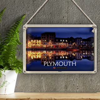 Blechschild Städte Plymouth Harbour England UK 30x20cm