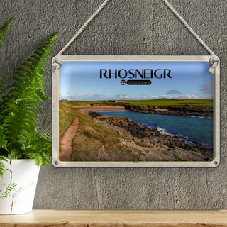 Blechschild Städte Rhosneiger Beach England UK 30x20cm