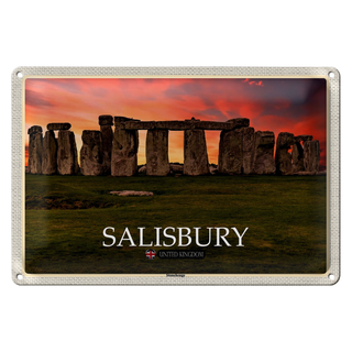 Blechschild Städte Salisbury Stonehenge England UK 30x20cm