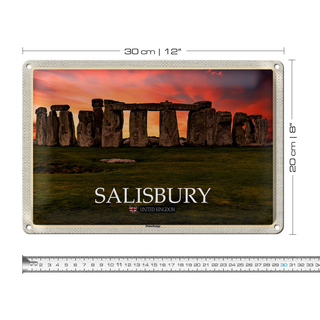 Blechschild Städte Salisbury Stonehenge England UK 30x20cm