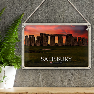 Blechschild Städte Salisbury Stonehenge England UK 30x20cm