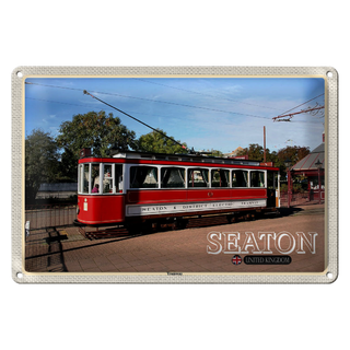 Blechschild Städte Seaton Tramway UK England 30x20cm