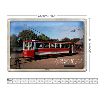 Blechschild Städte Seaton Tramway UK England 30x20cm