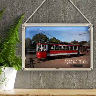 Blechschild Städte Seaton Tramway UK England 30x20cm