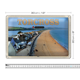 Blechschild Städte Torcross Beach England UK 30x20cm