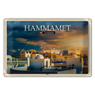 Blechschild Reise Hammamet Tunesien Urlaub Sonne 30x20cm