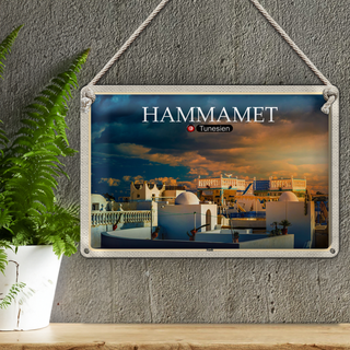 Blechschild Reise Hammamet Tunesien Urlaub Sonne 30x20cm