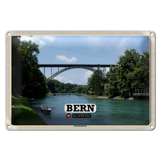 Blechschild Reise Bern Schweiz Kornhausbrücke Brücke 30x20cm