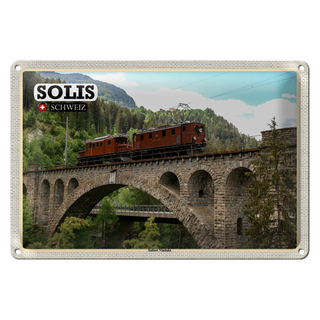 Blechschild Reise Solis Schweiz Soliser Viadukt Brücke 30x20cm