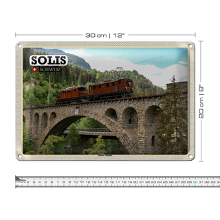 Blechschild Reise Solis Schweiz Soliser Viadukt Brücke 30x20cm