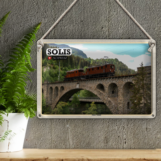 Blechschild Reise Solis Schweiz Soliser Viadukt Brücke 30x20cm