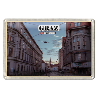 Blechschild Reise Graz Österreich Lend Stadt 30x20cm