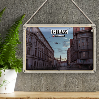 Blechschild Reise Graz Österreich Lend Stadt 30x20cm