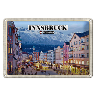 Blechschild Reise Innsbruck Österreich Weihnachten 30x20cm